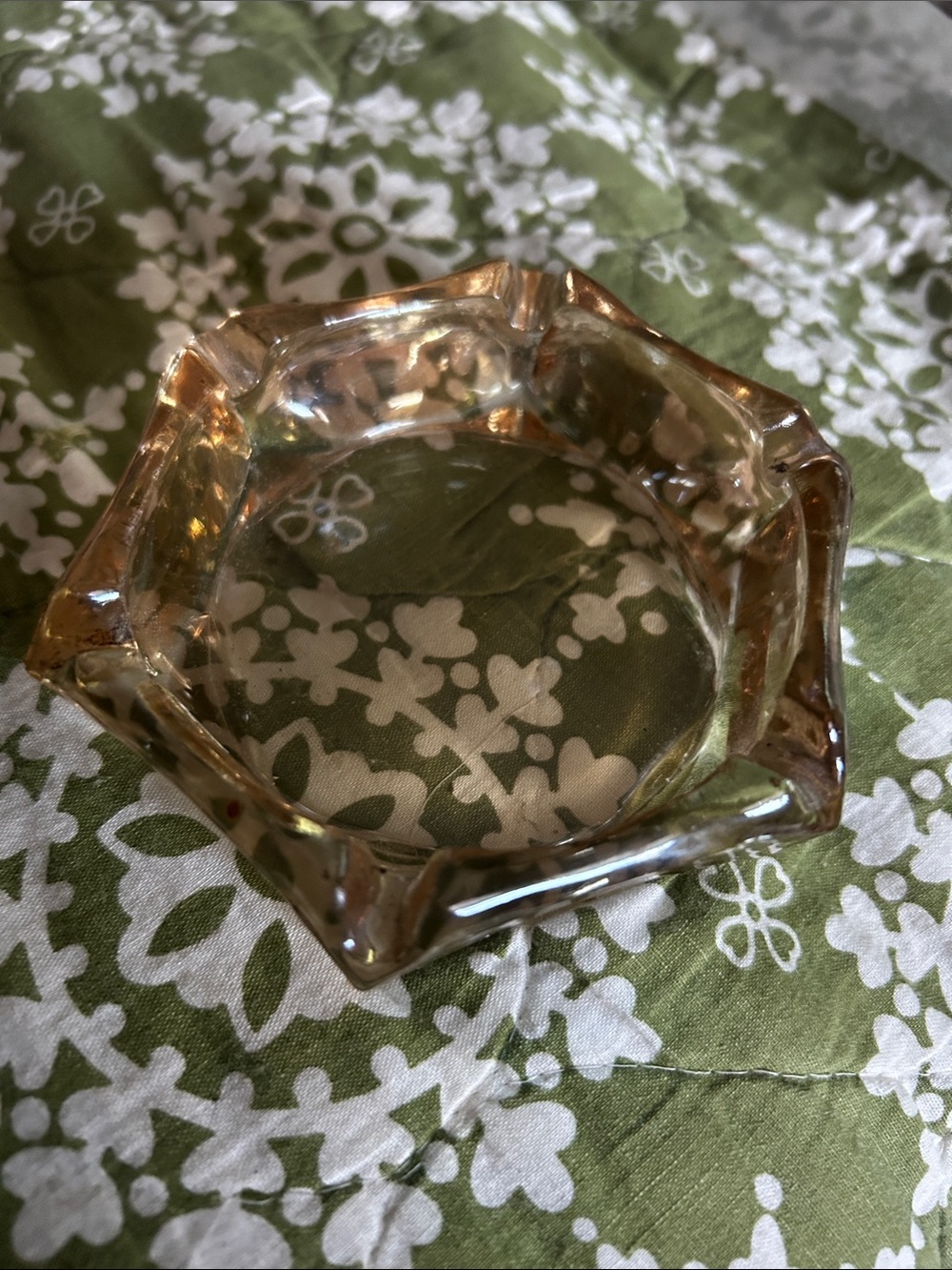 MCM Amber Glass Ashtray